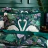 Nouveau Swan Emerald Oxford Pillowcase -Habitat Store 30929340