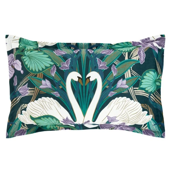 Nouveau Swan Emerald Oxford Pillowcase 6 Nouveau Swan Emerald Oxford Pillowcase - Image 4