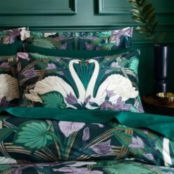 Nouveau Swan Duvet Cover And Pillowcase Set 30 Nouveau Swan Duvet Cover And Pillowcase Set -Habitat Store 30929366 alt01