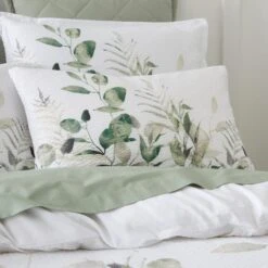 Foliage Seersucker Duvet Cover And Pillowcase Set -Habitat Store 30929769 alt01