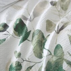 Foliage Seersucker Duvet Cover And Pillowcase Set -Habitat Store 30929870 alt04
