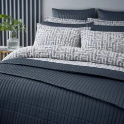 Indus Geo Jacquard 100% Cotton Duvet Cover And Pillowcase Set 30 Indus Geo Jacquard 100% Cotton Duvet Cover And Pillowcase Set -Habitat Store 30929897 alt03