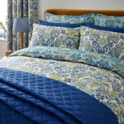 Darcey Damask Polycotton Duvet Cover And Pillowcase Set -Habitat Store 30930144 alt06