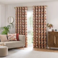 Kelso Cut Velvet Eyelet Curtains -Habitat Store 30930848 alt01