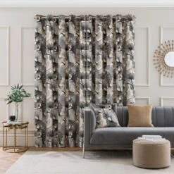 Gingko Cut Velvet Eyelet Curtains -Habitat Store 30931022 alt03