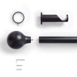 Contemporary Ball Fixed Metal Curtain Pole With Rings -Habitat Store 30931426 alt02