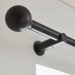 Contemporary Ball Fixed Metal Curtain Pole With Rings -Habitat Store 30931426 alt03