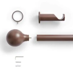 Contemporary Ball Fixed Metal Curtain Pole With Rings -Habitat Store 30931434 alt02