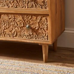Jules Hand Carved 3 Drawer Chest -Habitat Store 30931913 alt04