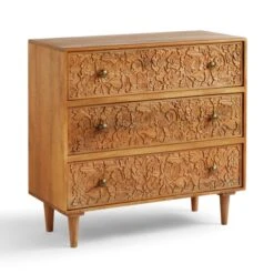 Jules Hand Carved 3 Drawer Chest -Habitat Store 30931913 alt05