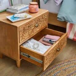 Jules Hand Carved Bedside Table -Habitat Store 30931914 alt02