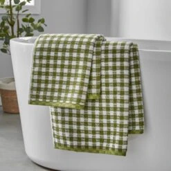 Gingham Check Cotton Towel -Habitat Store 30932225
