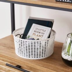 Checked Plastic 3L Round Basket -Habitat Store 30933382