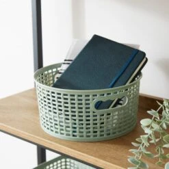 Checked Plastic 3L Round Basket -Habitat Store 30933383