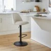 Delaney Adjustable Height Bar Stool, Boucle -Habitat Store 30933523
