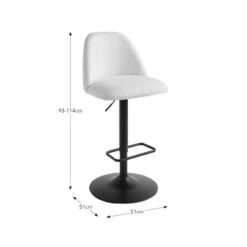 Delaney Adjustable Height Bar Stool, Boucle -Habitat Store 30933523 alt09