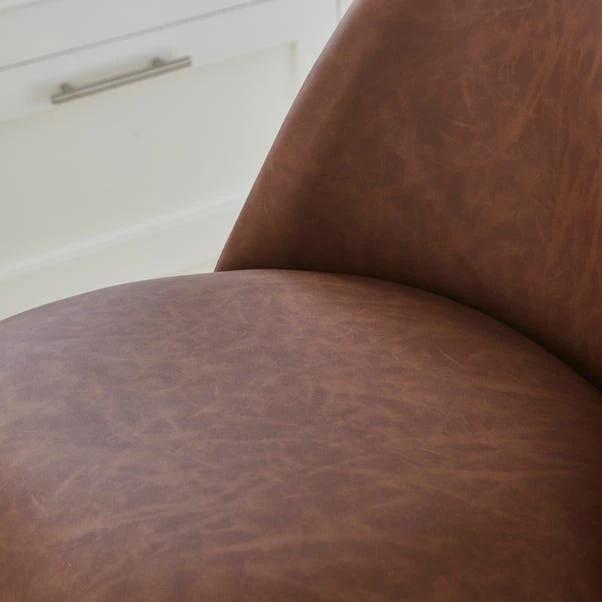 Delaney Adjustable Height Bar Stool, Faux Leather 5 Delaney Adjustable Height Bar Stool, Faux Leather - Image 3