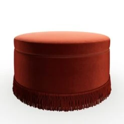 Round Tassel Velvet Storage Pouffe -Habitat Store 30933893 alt05