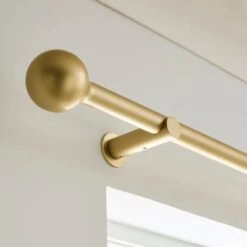 Contemporary Ball Fixed Metal Curtain Pole With Rings -Habitat Store 30934495