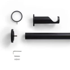 Stepped Stud Fixed Metal Curtain Pole With Rings 35 Stepped Stud Fixed Metal Curtain Pole With Rings -Habitat Store 30934501 alt02