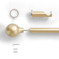 Contemporary Ball Fixed Metal Curtain Pole With Rings -Habitat Store 30934511 alt02
