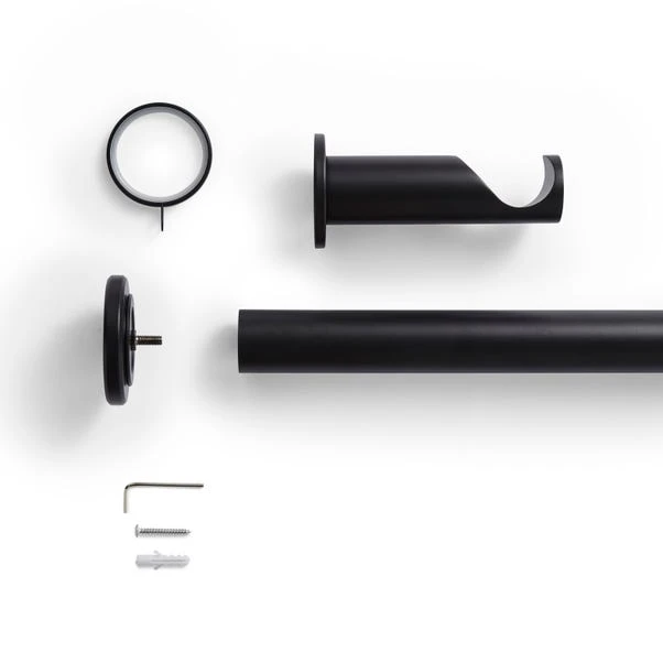 Stepped Stud Fixed Metal Curtain Pole With Rings 4 Stepped Stud Fixed Metal Curtain Pole With Rings - Image 2