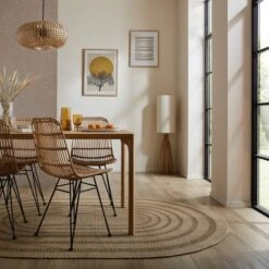Stripe Border Indoor Outdoor Oval Rug -Habitat Store 30934689 alt04