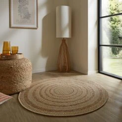 Stripe Border Indoor Outdoor Round Rug 20 Stripe Border Indoor Outdoor Round Rug -Habitat Store 30934804 alt04