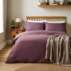 Super Soft Washed Microfibre Plain Duvet Cover And Pillowcase Set -Habitat Store 30935211 alt07