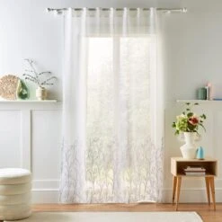 Embroidered Tulip Slot Top Single Voile Panel -Habitat Store 30935658 alt01