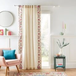 Hani Embroidered Hidden Tab Top Single Voile Panel -Habitat Store 30935669