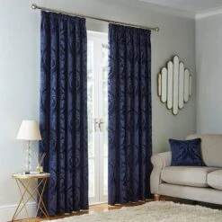Zahra Chenille Jacquard Pencil Pleat Curtains -Habitat Store 30936881 alt01