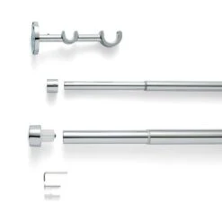 Trinity Double Layer Extendable Metal Eyelet Curtain Pole -Habitat Store 30936969 alt02