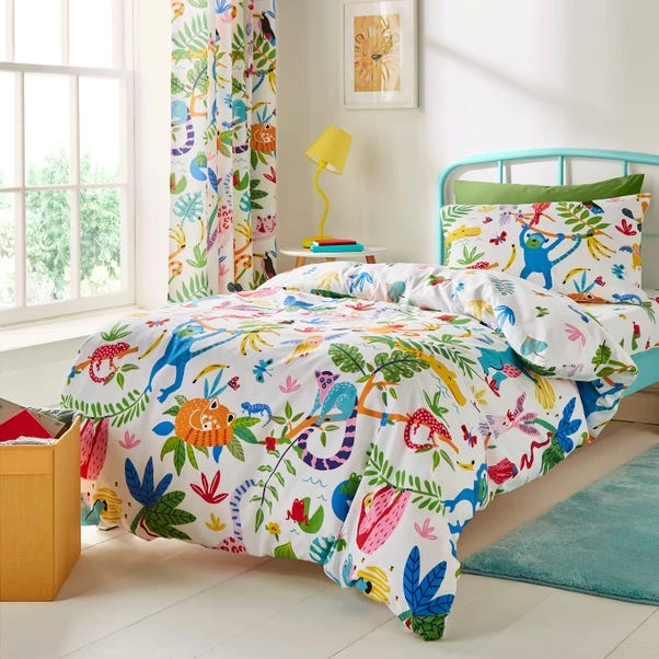 Bright Animals 100% Cotton Reversible Duvet Cover And Pillowcase Set 13 Bright Animals 100% Cotton Reversible Duvet Cover And Pillowcase Set - Image 11