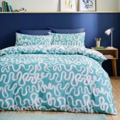 Aqua Doodle Reversible Duvet Cover And Pillowcase Set 31 Aqua Doodle Reversible Duvet Cover And Pillowcase Set -Habitat Store 30937746 alt02