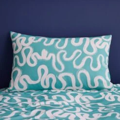 Aqua Doodle Reversible Duvet Cover And Pillowcase Set 32 Aqua Doodle Reversible Duvet Cover And Pillowcase Set -Habitat Store 30937746 alt03
