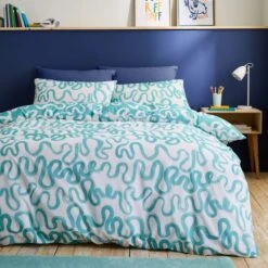 Aqua Doodle Reversible Duvet Cover And Pillowcase Set 23 Aqua Doodle Reversible Duvet Cover And Pillowcase Set -Habitat Store 30937763