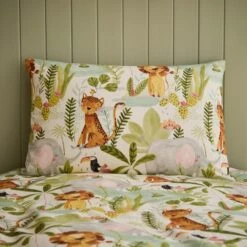 Jungle Friends 100% Cotton Reversible Duvet Cover And Pillowcase Set 15 Jungle Friends 100% Cotton Reversible Duvet Cover And Pillowcase Set -Habitat Store 30937772 alt01