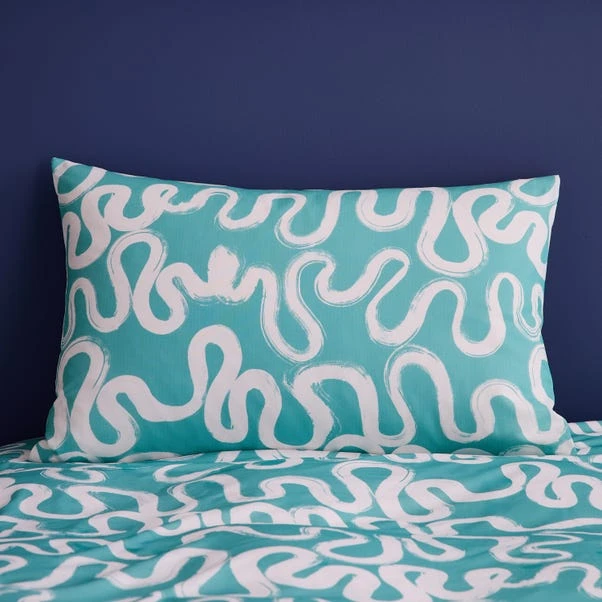 Aqua Doodle Reversible Duvet Cover And Pillowcase Set 6 Aqua Doodle Reversible Duvet Cover And Pillowcase Set - Image 4
