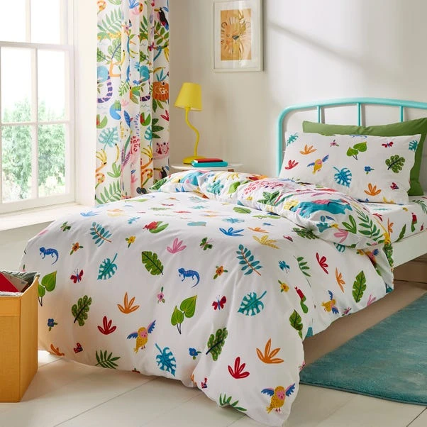 Bright Animals 100% Cotton Reversible Duvet Cover And Pillowcase Set 5 Bright Animals 100% Cotton Reversible Duvet Cover And Pillowcase Set - Image 3