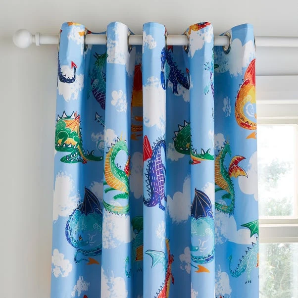 Dragons Blackout Eyelet Curtains 3 Dragons Blackout Eyelet Curtains