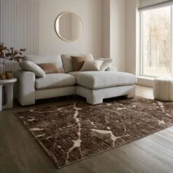 Glacier Luxury Marble Shaggy Rug -Habitat Store 30938771