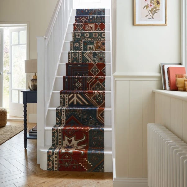Traditional Patchwork Chenille Stair Runner 11 Traditional Patchwork Chenille Stair Runner - Image 9