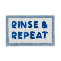 Rinse & Repeat Slogan Bath Mat -Habitat Store 30939026 alt02