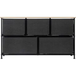 Tissa Low Grey 5 Drawer Storage Unit -Habitat Store 30944926 alt03