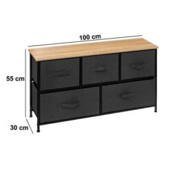 Tissa Low Grey 5 Drawer Storage Unit -Habitat Store 30944926 alt04