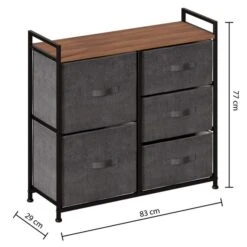 Tissa Grey 5 Drawer Storage Unit -Habitat Store 30944930 alt03