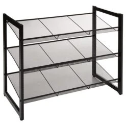Metal Black 9 Pair Shoe Storage Rack -Habitat Store 30944965 alt01