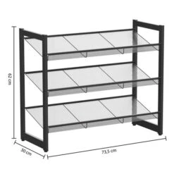 Metal Black 9 Pair Shoe Storage Rack -Habitat Store 30944965 alt02