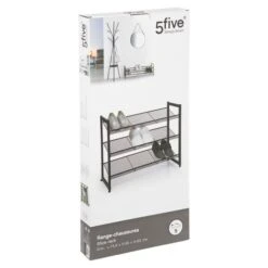 Metal Black 9 Pair Shoe Storage Rack -Habitat Store 30944965 alt04